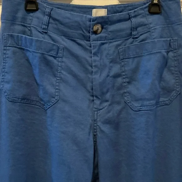 Anthropologie Maeve Blue Sea The Colette Crop Wide Leg Pant High Rise WMSZ 31 P - Picture 15 of 15